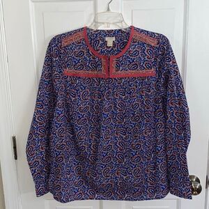 J.Crew paisley print cotton blouse size S